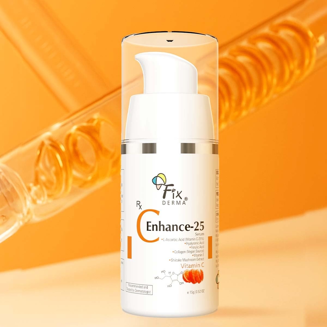 Fixderma C-Enhance 25 Serum , Vitamin C And E Anti-Aging Serum For Dark Spots , Wrinkles And Fine Lines , Hydrates , Firms And Brightens Skin , 15 ML 2