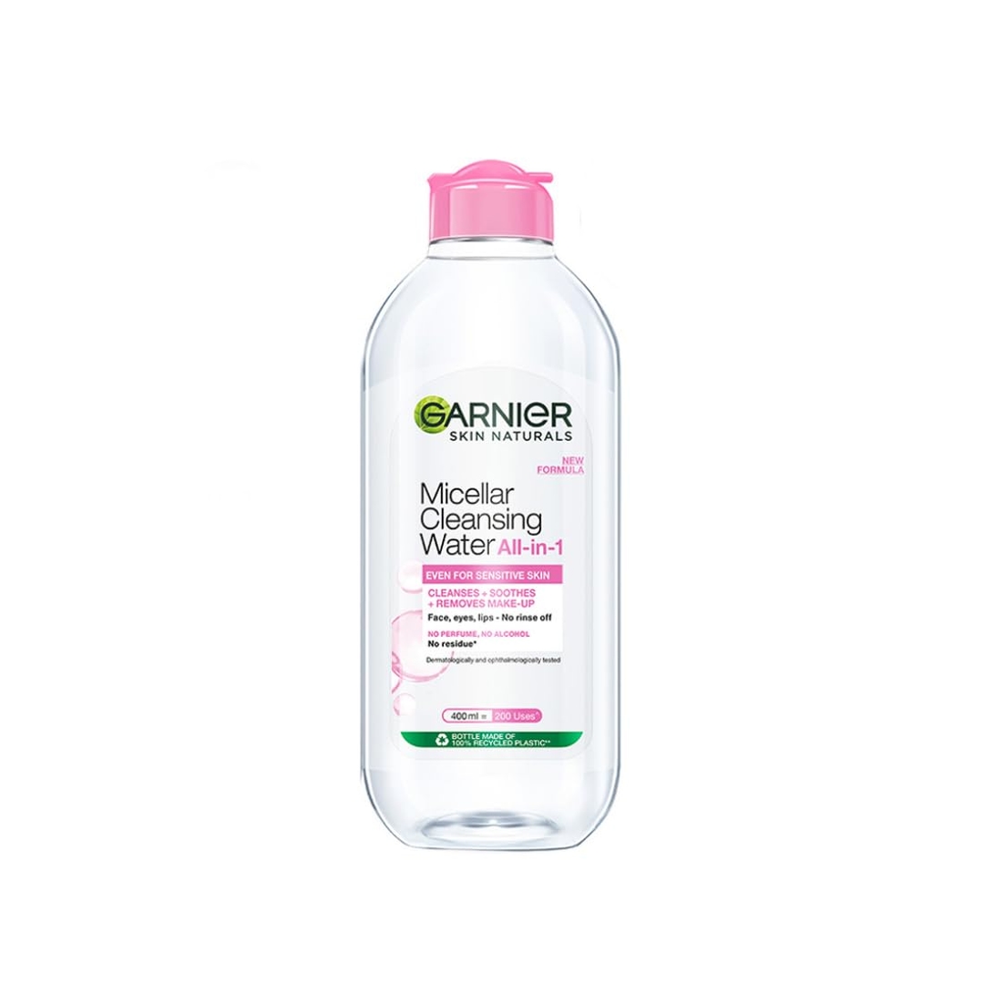 Garnier Micellar Cleansing Water For Sensitive Skin | Make-Up Remover & Cleanser - Removes makeup, dirt & impurities & Hydrates Skin 400ml 1