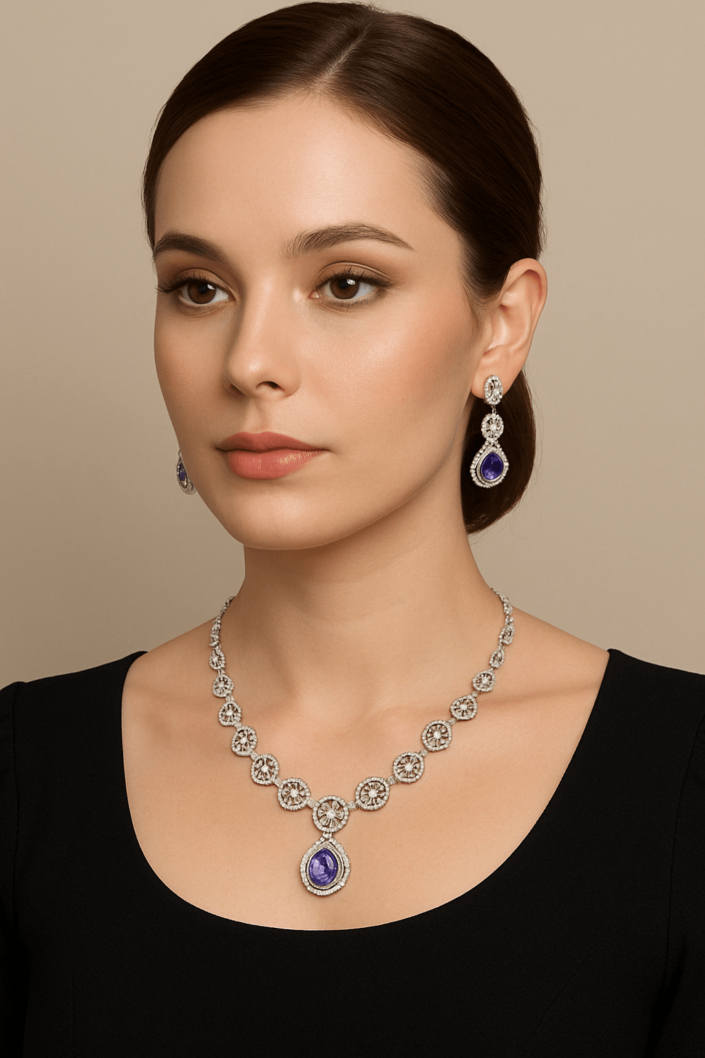High Quality American Dimond Jewellery sets, Necklace for women, Ad Necklace, Necklace Har Premium Design 3