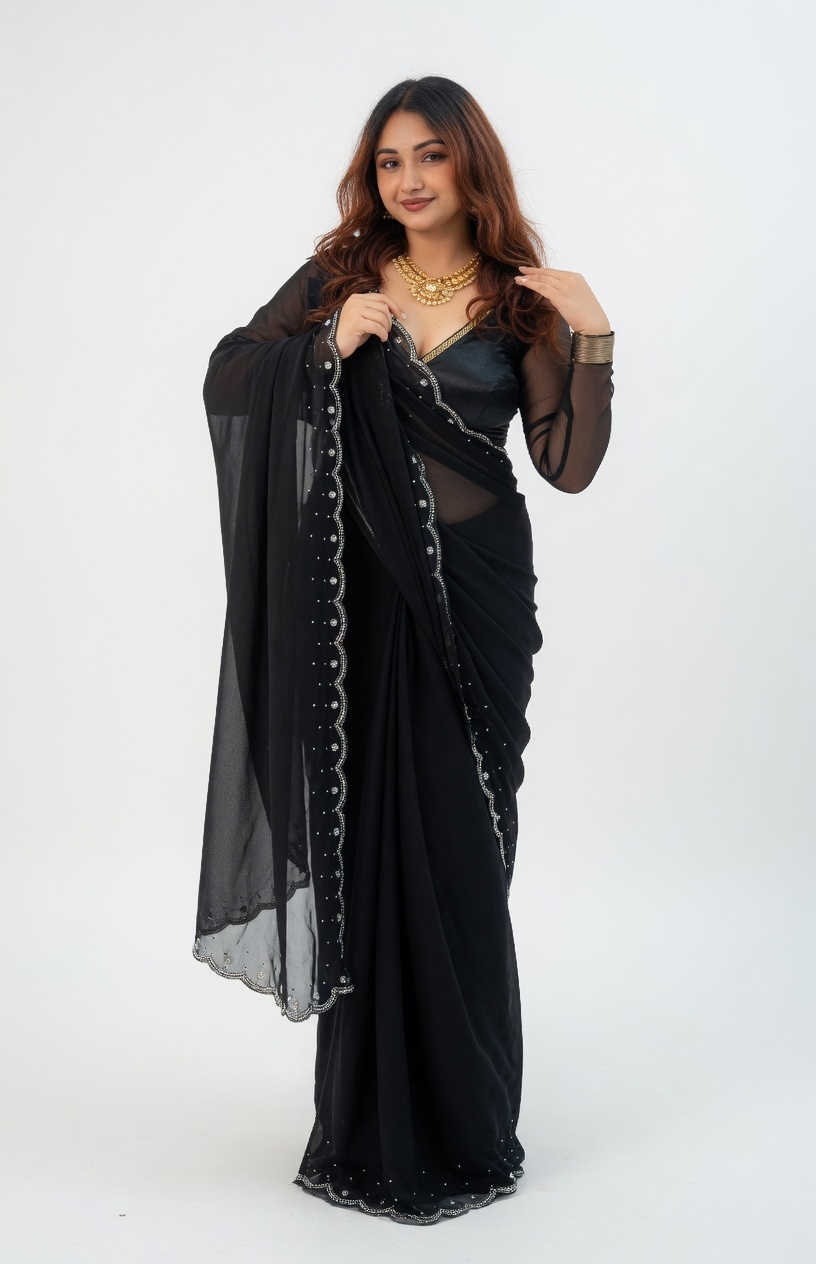 Embellished, Embroidered Bollywood Jimmy Jimmy Black 5