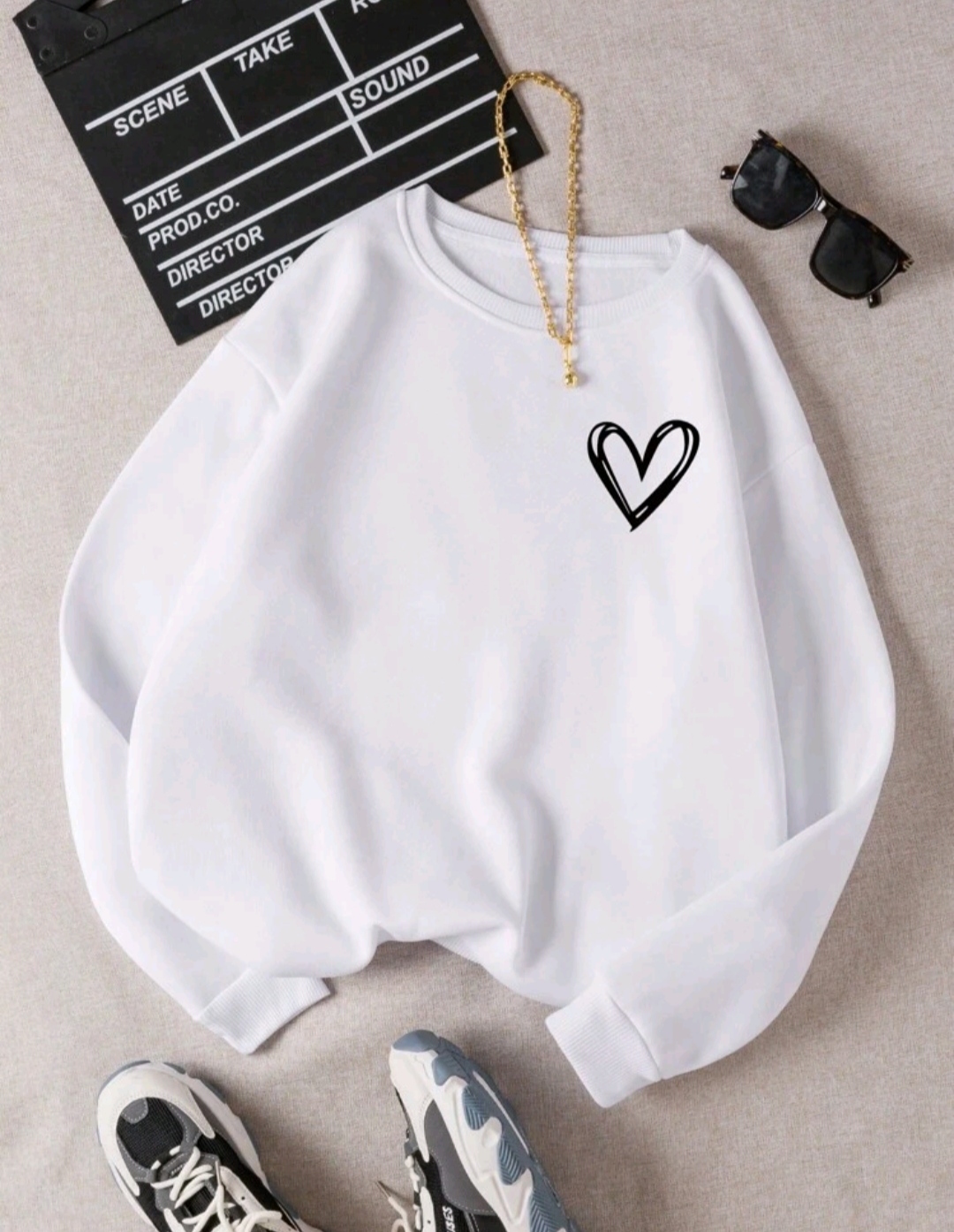 Heart Design Printed Sweatshirt for women  1
