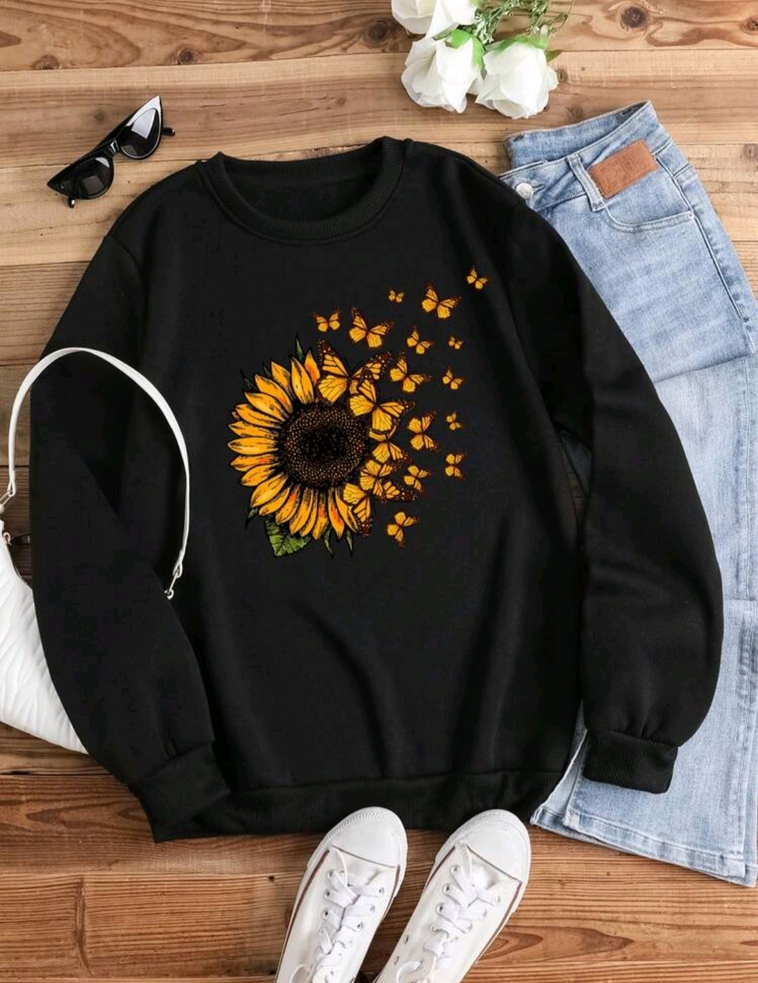 Flower Printed Sweatshirt for wome 1