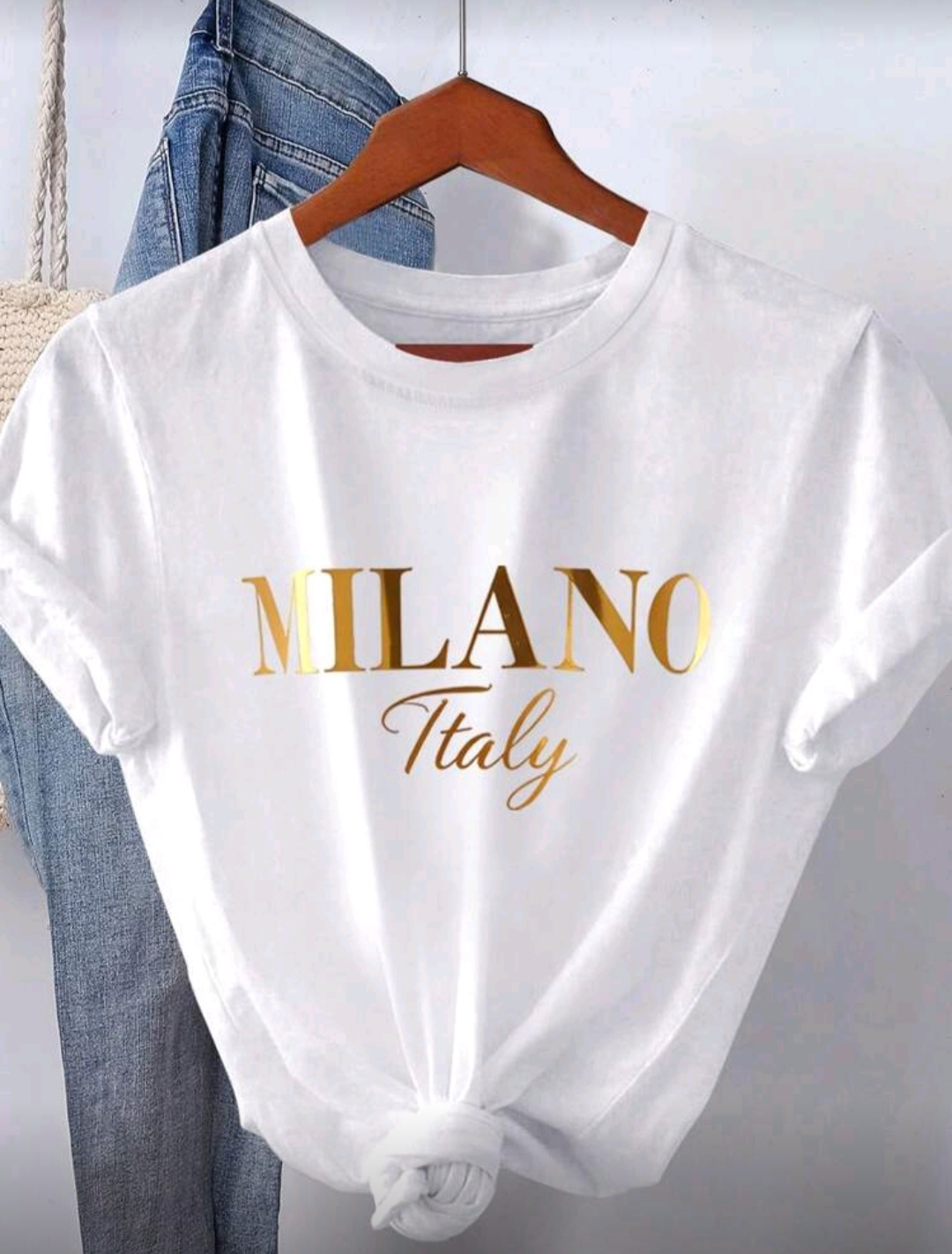 Street Style Milano Italy Printed Tshirt For Women 1