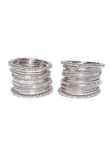 Jewellery Sets for Women Silver Plated Afghani Tribal Necklace Jewellery set with Earrings and Bangles Combo For Girls/Women 3