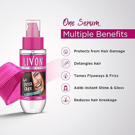 Livon Hair Serum, For Dry & Frizzy Hair 100 ml | Provides shine , smoothness & damage protection 3