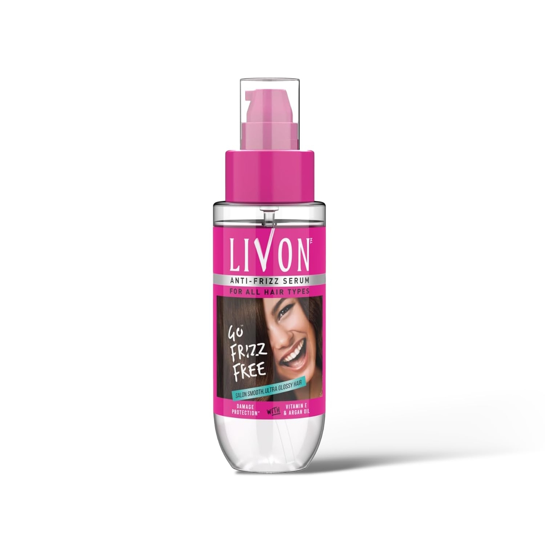 Livon Hair Serum, For Dry & Frizzy Hair | Provides shine , smoothness & damage protection| Leave in serum for women & Men| With Vitamin E & Argan Oil | 100ml 1