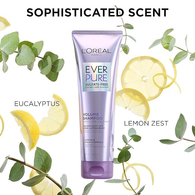 Loreal Paris EverPure Volume Sulfate Free Shampoo for Color-Treated Hair, Volume + Shine for Fine, Flat Hair, 8.5 fluid Ounce 1