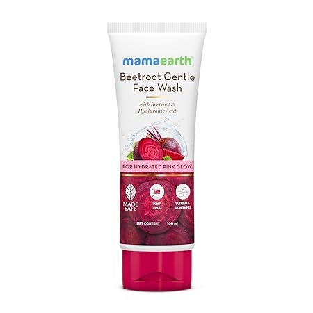 Mamaearth Beetroot Gentle Face Wash - 100 ml, & Hyaluronic Acid For Hydrated Pink Glow 1
