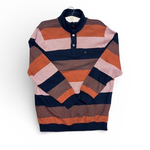 Men's Long-Sleeved Polo Shirt with Chest Pocket, Checked Polo Shirt with Striped Collar, Blouson Shirt Made of Cotton Mix (M to 3XL) 1