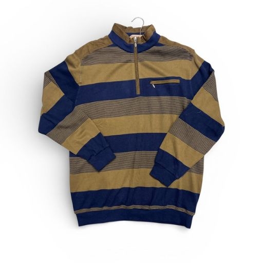 Men's Long-Sleeved Polo Shirt with Chest Pocket, Checked Polo Shirt with Striped Collar, Blouson Shirt Made of Cotton Mix (M to 3XL) 2