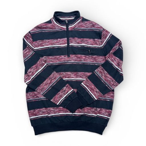 Men's Long-Sleeved Polo Shirt with Chest Pocket, Checked Polo Shirt with Striped Collar, Blouson Shirt Made of Cotton Mix (M to 3XL) 3