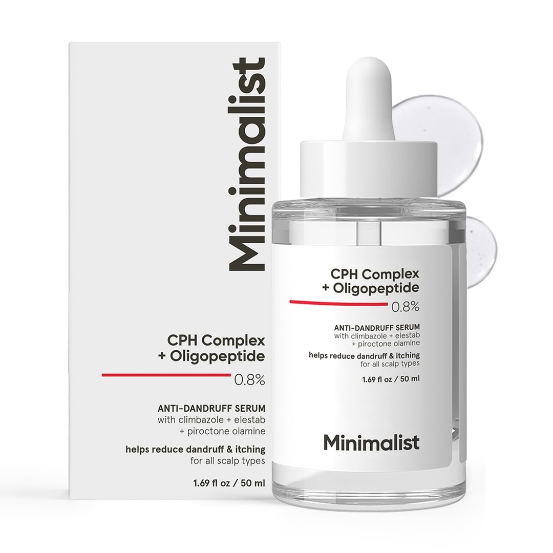 Minimalist Anti-Dandruff Hair Serum for Scalp | Pre Shampoo Treatment with CPH Complex & Oligopeptide 0.8% | With Elestab Advanced Anti Dandruff Molecule | For Women & Men | 50ml 1