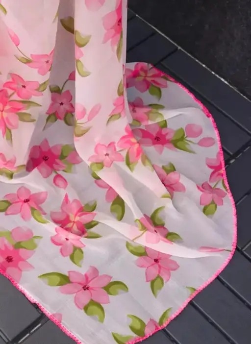 Amazing designer  Georgette fancy Saree for women with unstiched blouse in pink /Trendy Party & Festive Wear | Traditional Ethnic Fashion | Buy Online 4