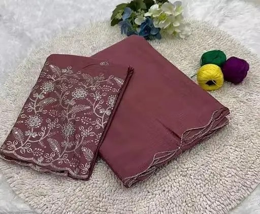 Trending Silk saree with Heavy Embroidered worked Blouse in Brown Color | Available in Multi color |Trendy Party & Festive Wear | Traditional Ethnic Fashion | Buy Online 3