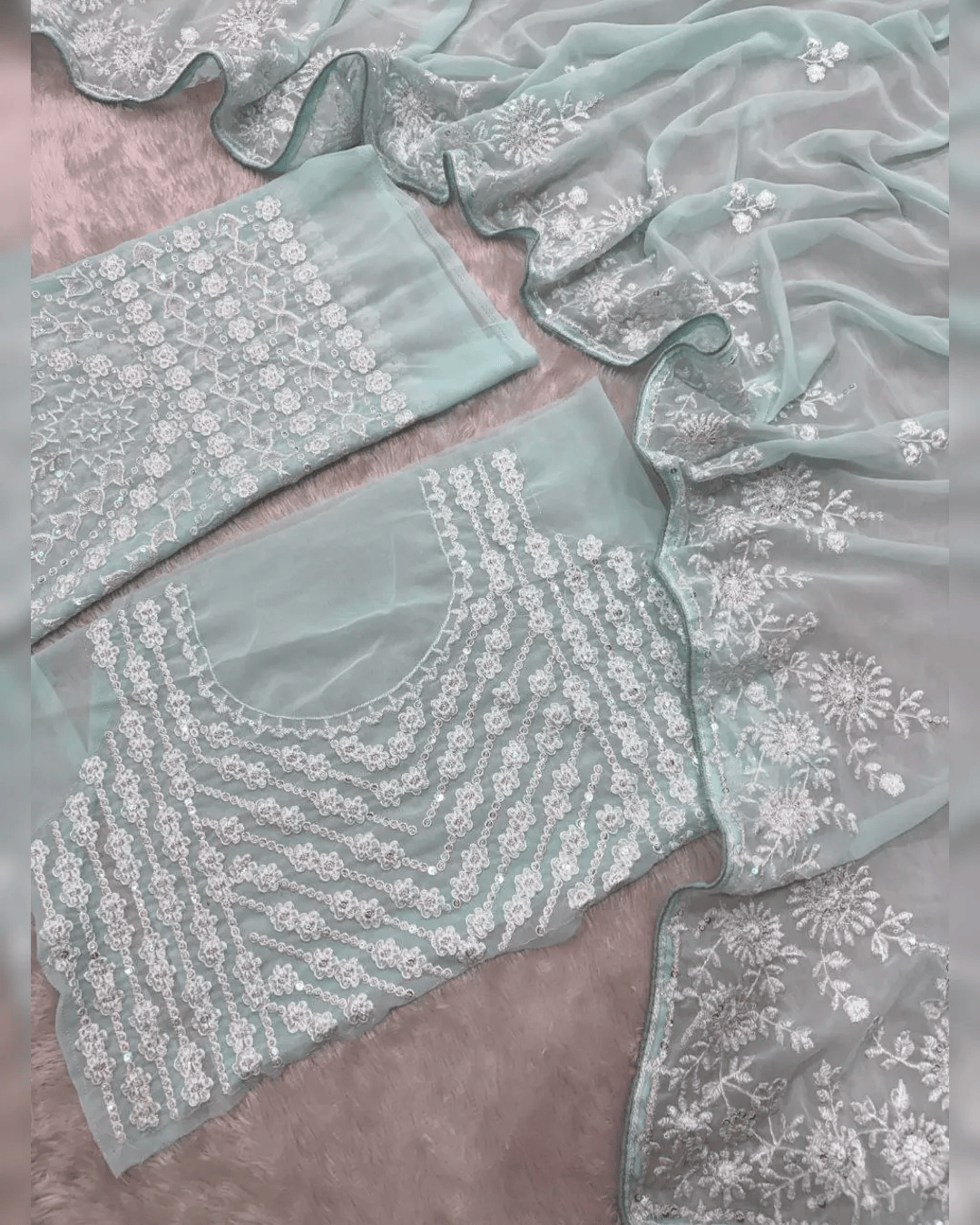 Bollywood Heavy Faux Georgette Embroidery Sequence Saree | Heavy Work Party wear and Wedding saree with unstiched blouse | Trendy Party & Festive Wear | Traditional Ethnic Fashion | Buy Online 4