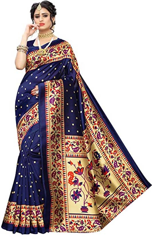 Latest Printed Bollywood Art Silk Saree with Blouse Material for women free size | Trendy Party & Festive Wear | Traditional Ethnic Fashion | Buy Online 2