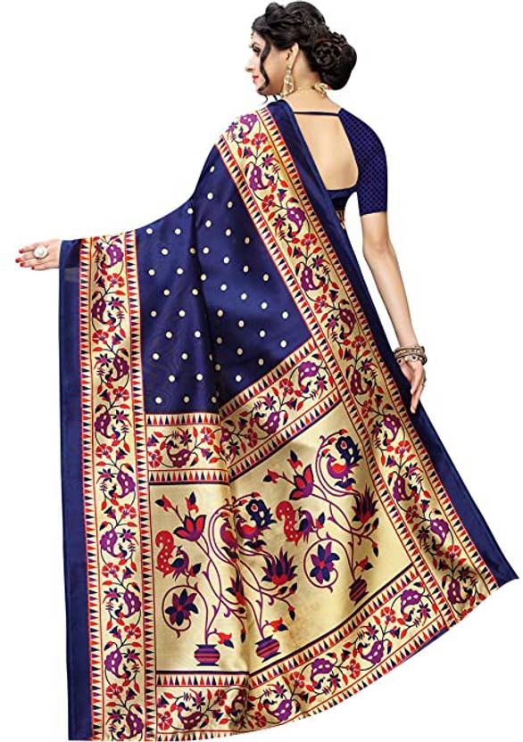 Latest Printed Bollywood Art Silk Saree with Blouse Material for women free size | Trendy Party & Festive Wear | Traditional Ethnic Fashion | Buy Online 3