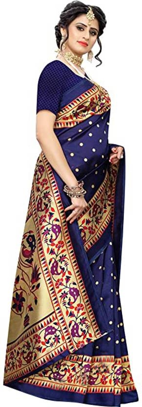 Latest Printed Bollywood Art Silk Saree with Blouse Material for women free size | Trendy Party & Festive Wear | Traditional Ethnic Fashion | Buy Online 4