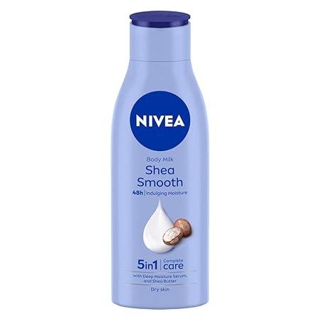 NIVEA Shea Smooth Body Lotion - 200 ml, 48 H Moisturization , For Dry Skin With Deep Moisture Serum & Shea Butter, Non Greasy & Healthy Looking Skin. 1