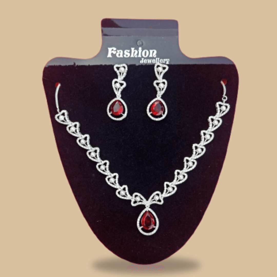 Women's Fashion Jewelry Set – Silver Plated Necklace, Earrings & Maang Tikka with Blue Stones – Bridal & Party Wear 2