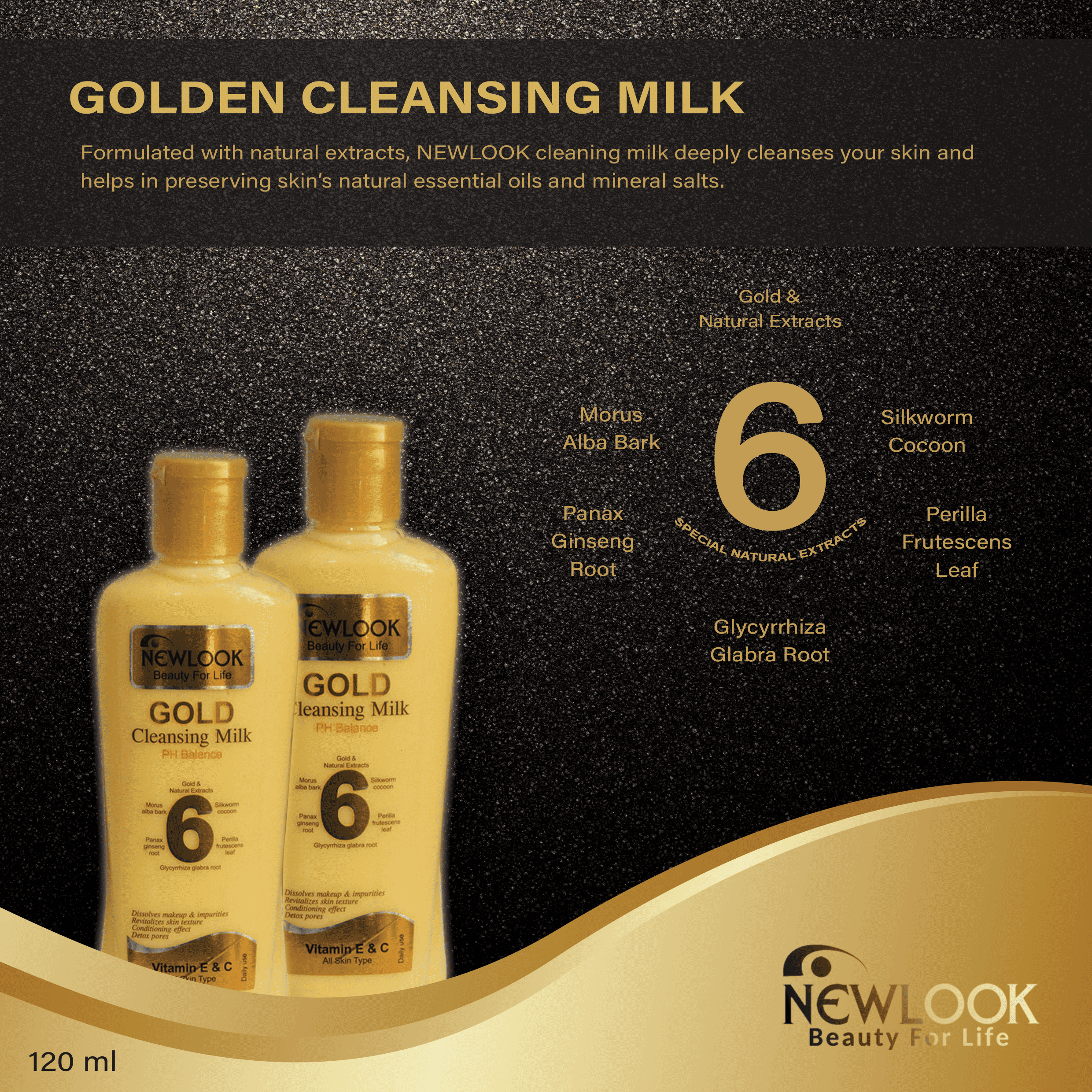 Newlook Gold Cleasing milk 120 ml 2
