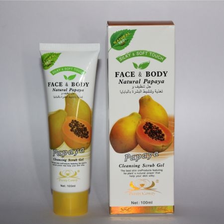 Papaya Cleasing Scrubs gel 100 Ml, Face & Body, Natural Papaya, Silky & Soft Touch 1