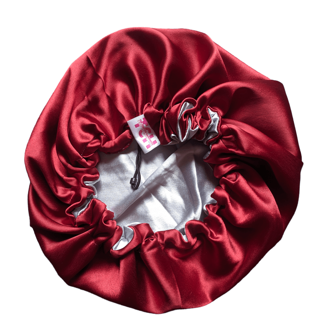 2 Color Silk Hair Bonnet - Reversible Silk Hair Bonnet With Adjustable 7