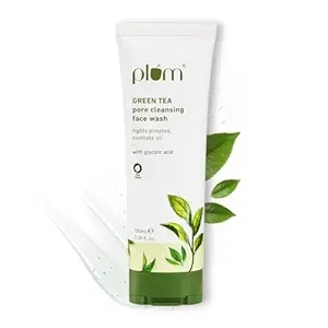 Plum Green Tea Pore Cleansing Face Wash,for Oily, Acne Prone, Dry & Combination Skin | with Glycolic Acid | Fight Pimples & Control Excess Oil | Gentle Exfoliating & Non-Drying | Women & Men | 100ml 1