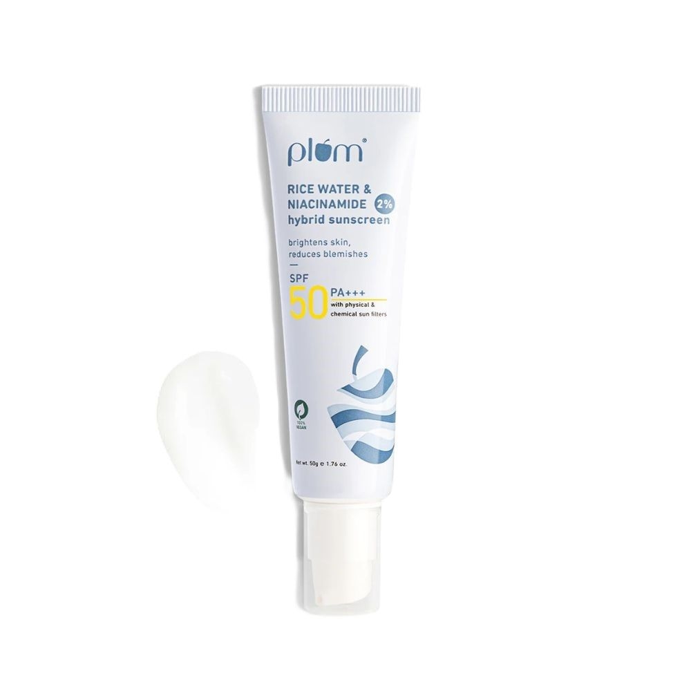Plum 2% Niacinamide Sunscreen SPF 50 PA+++ With Rice Water 50 GM 1