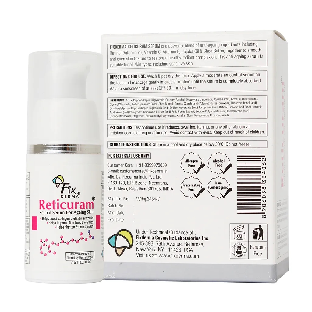 Fixderma Reticuram Serum - Retinol Serum - For Ageing Skin - 15ml 5