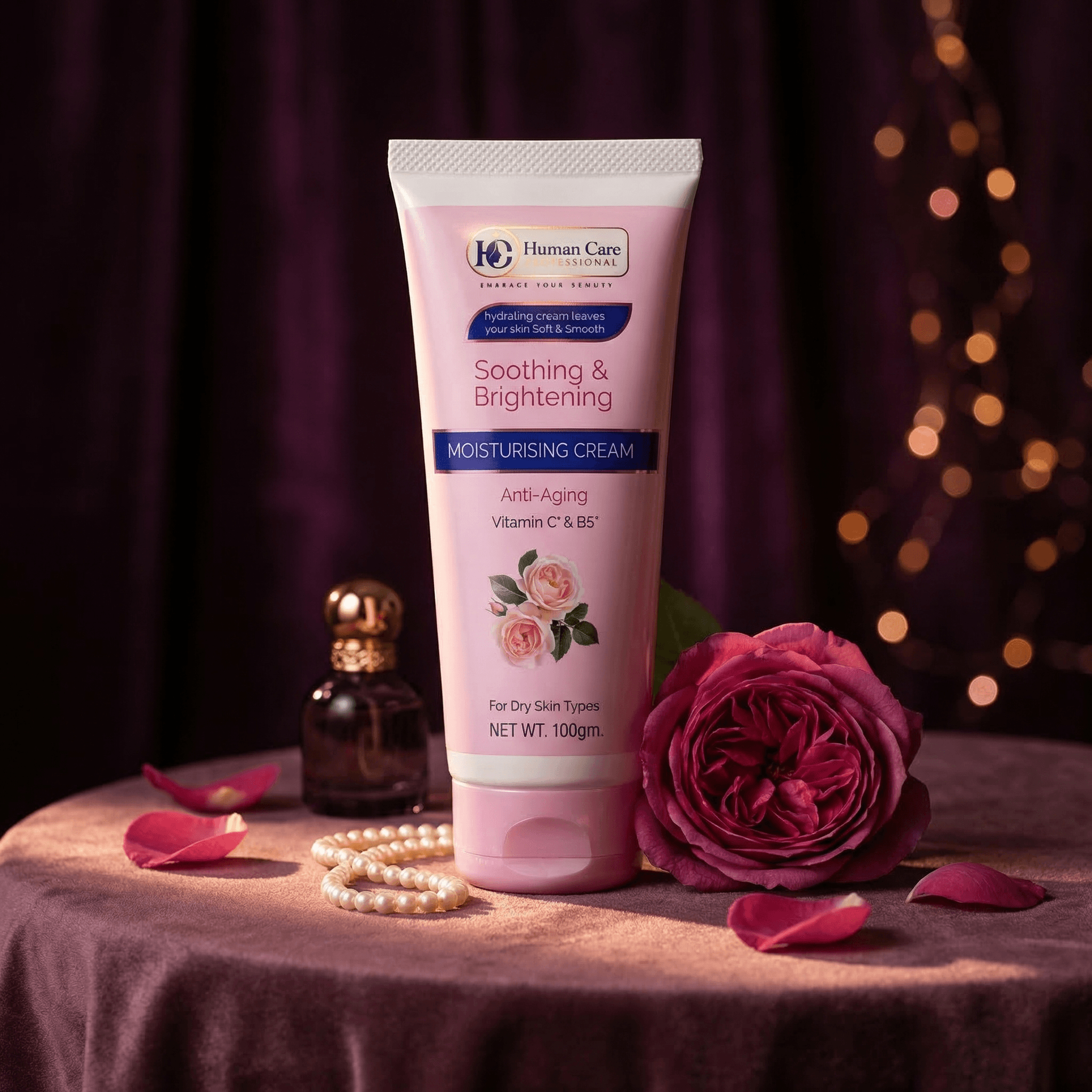Human Care Smoothing and Brightening Moisturizing Cream, Anti- Aging, Vitamin C & B5  for Dry skin 100 G  8