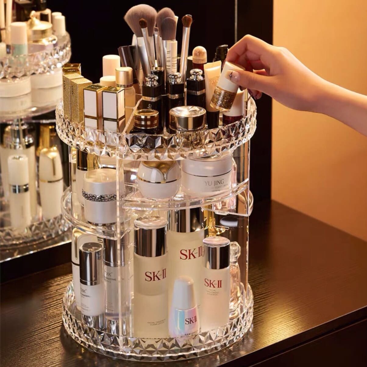 Round Crystal Makeup Organizer 360 Box 3