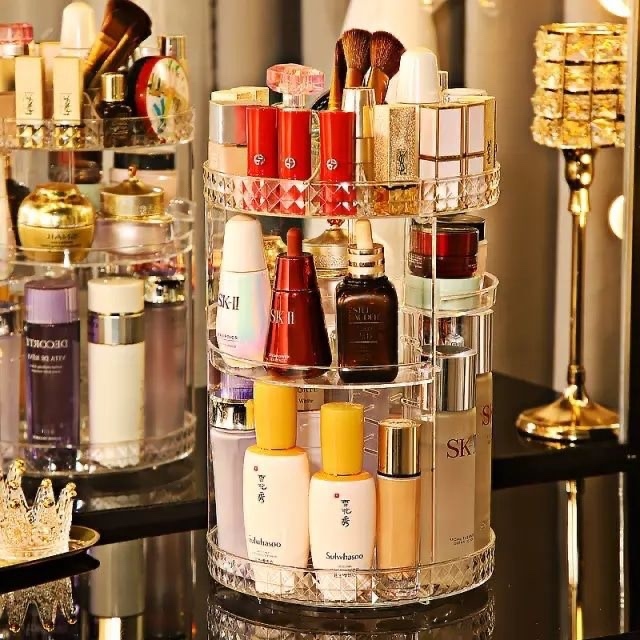 Round Crystal Makeup Organizer 360 Box 1