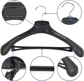 4 pieces Wide Plastic Clothes Hanger for Suits Jackets And pants 2