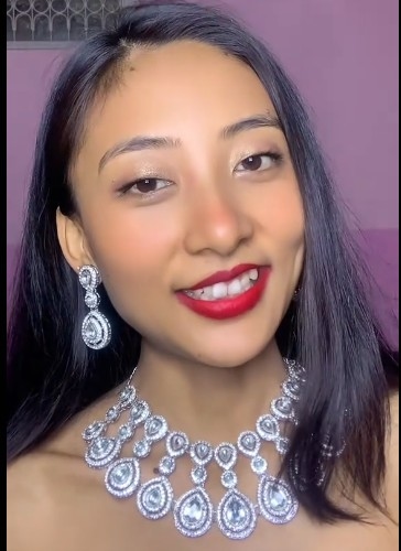 New Necklace Ad necklace, Silver Toned American Diamond Studded Jewellery Set for Women 4