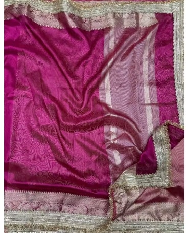 Shivshakti Collection Banarsi Tissue Lace Saree With Stylish Lace Attached 3