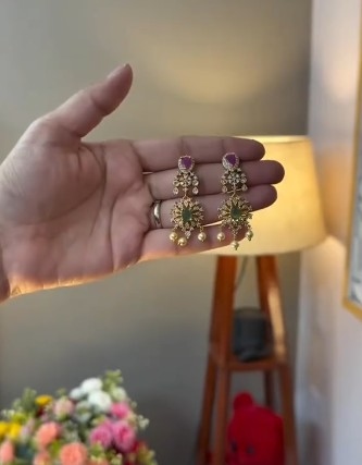 Gold plated Double layer necklace  + Earring Sets 3