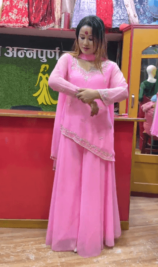 Pink Embroidered Anarkali Salwar Suit for Women 1