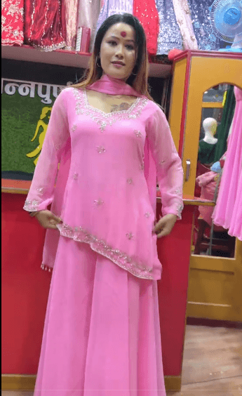 Pink Embroidered Anarkali Salwar Suit for Women 2