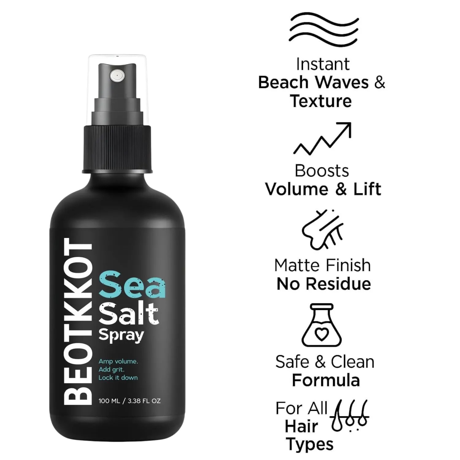 Dasher Sea-Salt Spray Hair Volume, Texture, Smooth Hair With Bhringraj ,Vitamin E - Hair Styling 100ml 4