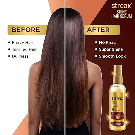 Streax Hair Serum 115ml, Hair serum for Dry & Frizzy Hair, for Women & Men, for Curly Hair, Wavy Hair, Straight Hair, Silk & Shine Vitalised with Walnut Oil 3