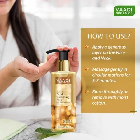 Gold Cleansing Milk with 24k Gold Leaf - 3-skin Benefits (110 ml) 2