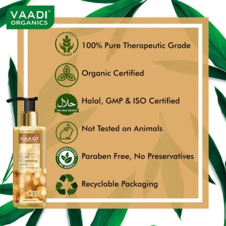 Gold Cleansing Milk with 24k Gold Leaf - 3-skin Benefits (110 ml) 4