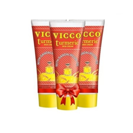 Vicco Turmeric Skin Cream 50 gm, (Pack Of 3), With Turmeric and Sandalwood Oil, For Healthy and Clear Skin, Suitable for All Skin Types, 100% Natural 2