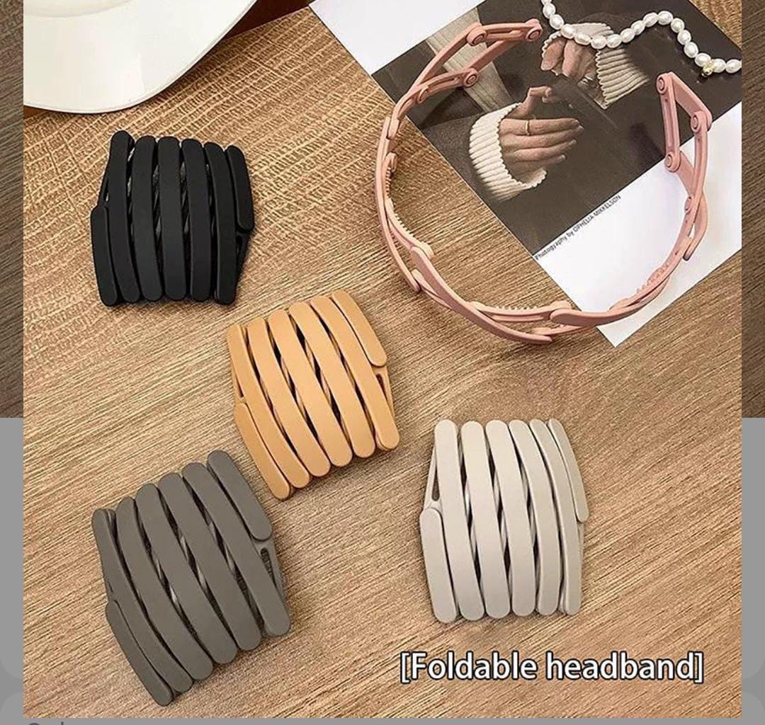 1PC Folding Hair band Women Morandi Color Non-Slip Headband Korean Face Wash Hairband Girls Hair Accessories  2