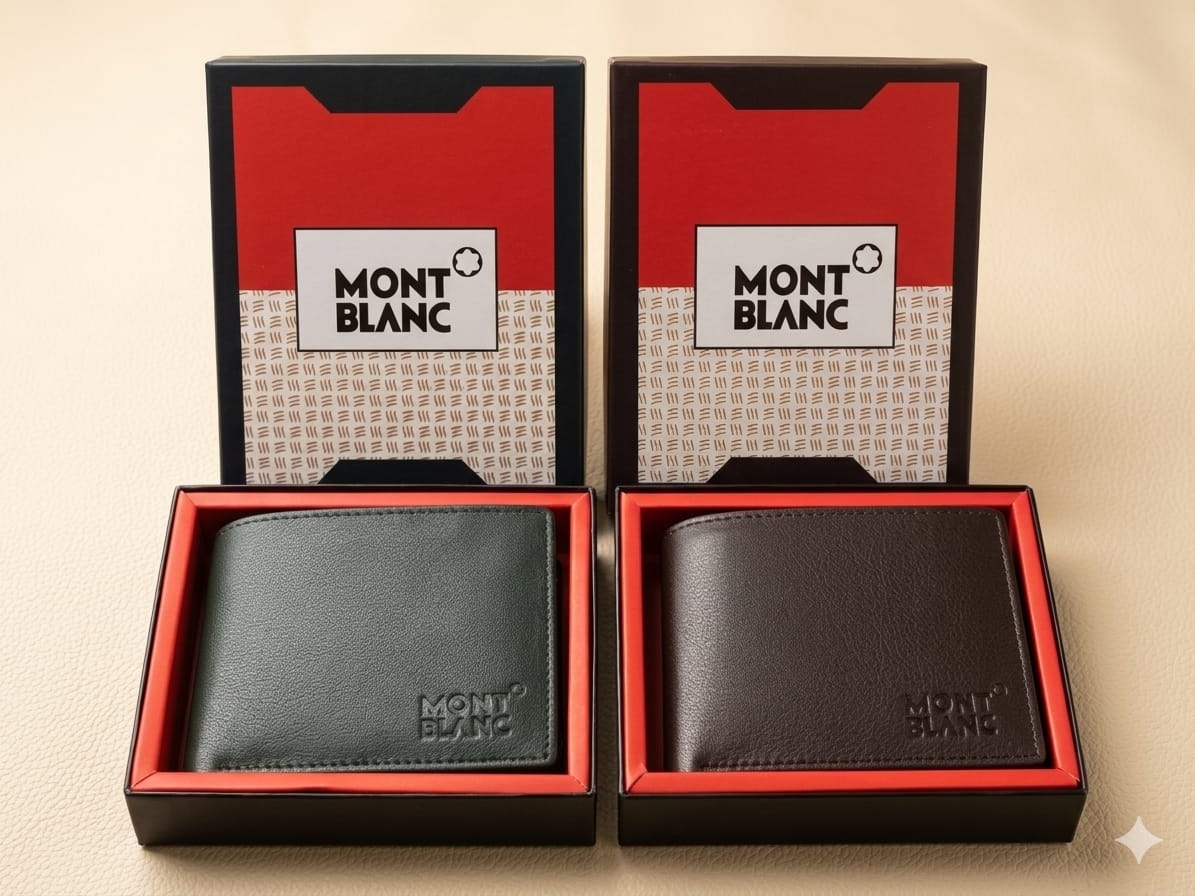 Black Mont Blanc Slim Genuine Leather Wallet For Men 1