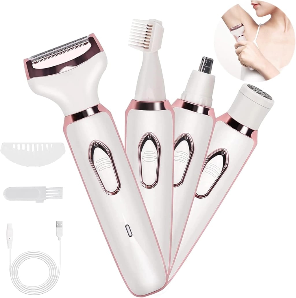 Women Shaver Beauty Kit | 4-in-1 Multi-Purpose Grooming Set | Easy To Use (Model: SN-8866) 5