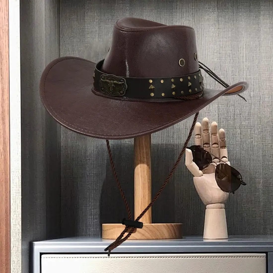 Trendy Leather Cowboy Hat  2