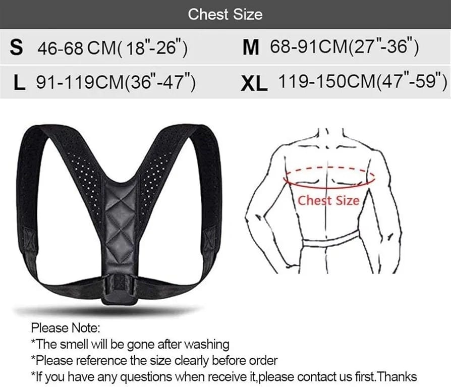 Fully Adjustable Upper Body Posture Support/Corrector Belt For Unisex 5