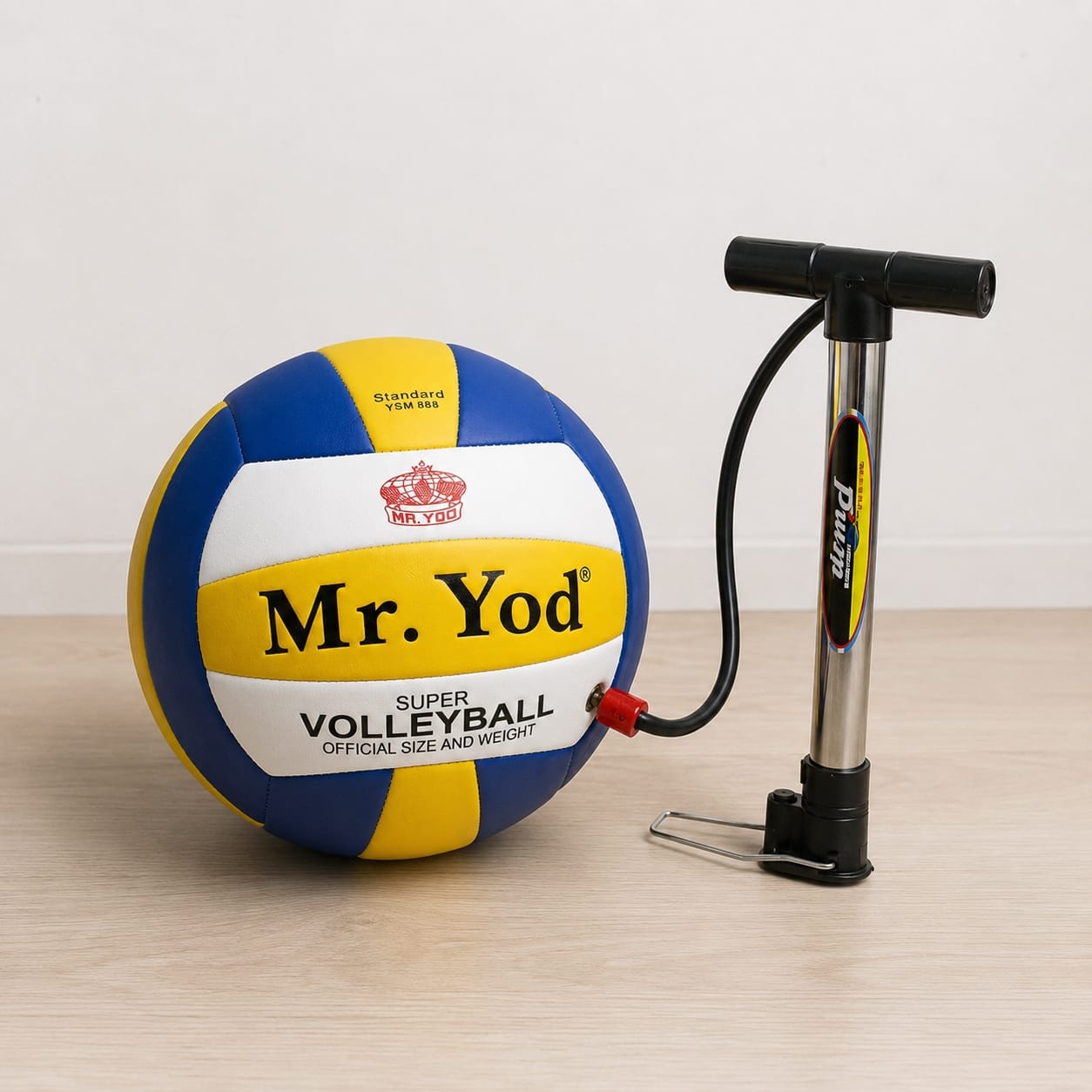 Mr. Yod Premium Volleyball with Pump – Size 5 Official Weight Indoor Outdoor Training Ball Set 1